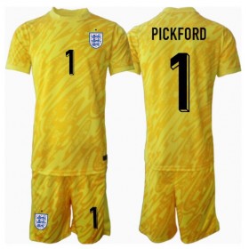 England Jordan Pickford #1 Målvakt Borta Kläder Barn EM 2024 Kortärmad (+ Korta byxor)